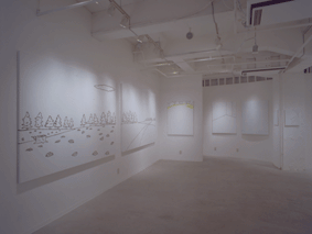 Sachiko TEMMYO exhibition  -two doors away- at lapnetship,tokyo,from december 01 to 10,2000